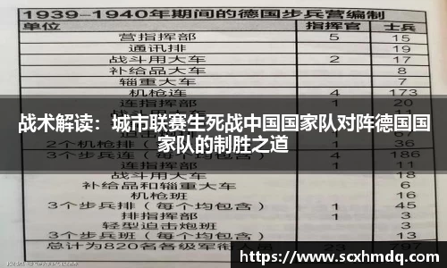 战术解读：城市联赛生死战中国国家队对阵德国国家队的制胜之道